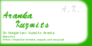 aranka kuzmits business card